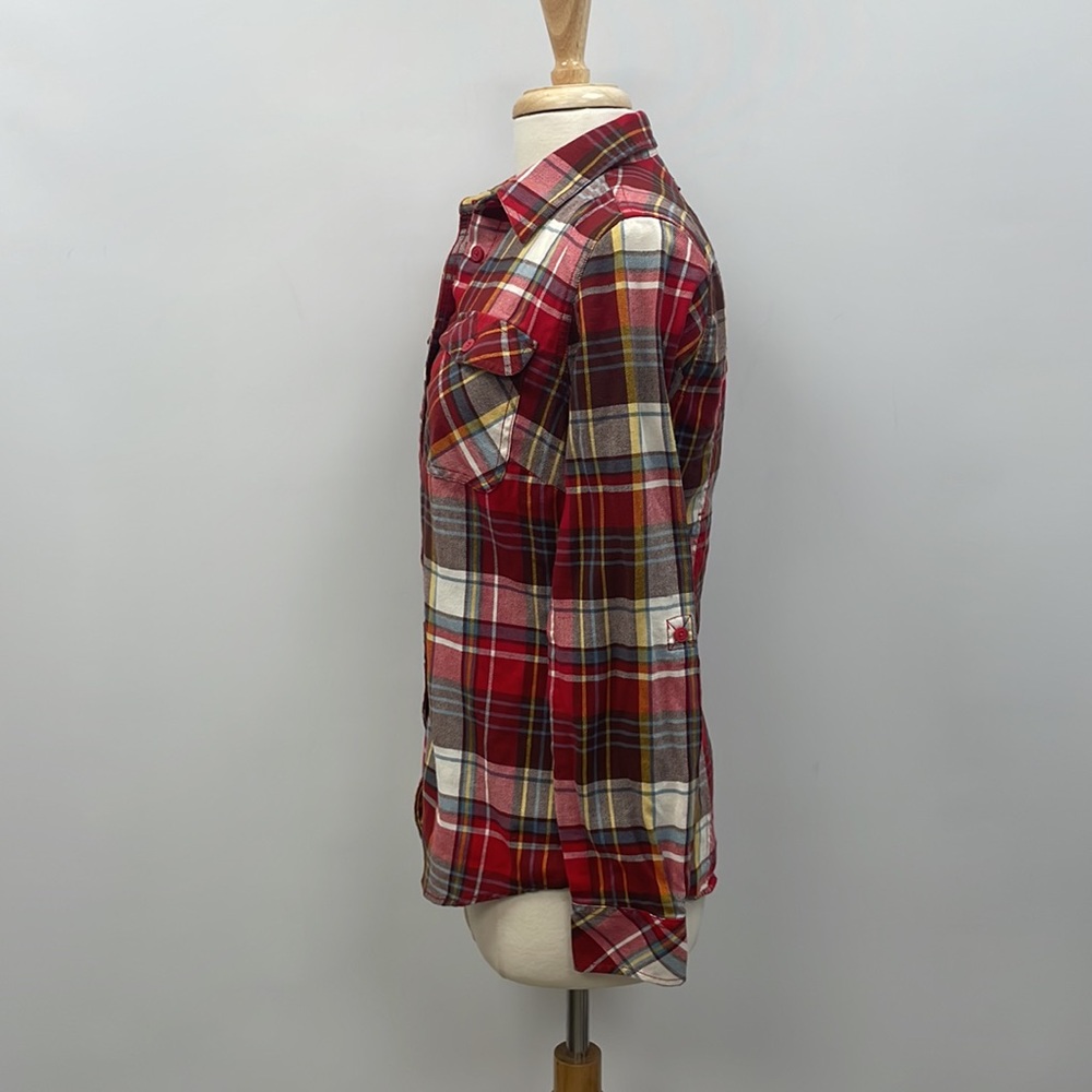 Duluth Trading Co. Tartan Plaid Crosscut Wicking Flannel Button Down Shirt XS - Picture 4 of 8
